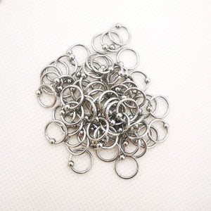 100pcs Body Jewelry Set: Straight & Curved Captive Bead Rings, Labret Barbells, Nose, Eyebrow, Lip, Ear Studs, Stainless Steel