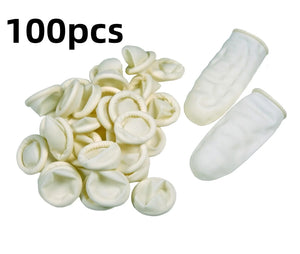 100pcs Disposable Latex Finger Cots Non-slip Anti-static Fingertip Protectors Rubber Gloves