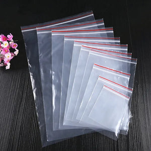100 Pack Freezer Safe 50 Micron Ziplock Bags, Food Storage for Snacks & Cookies
