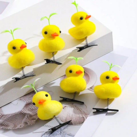 Cute Yellow Duck Hair Clips for Kids - Toddler Hair Accessories Set