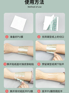 100pcs Large Curved Square Transparent Waterproof Adhesive Wound Healing Dressing Tape Bandages