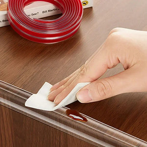 1-5m Self Adhesive Table Edge & Corner Protector Strip - Transparent Soft Bumper for Baby Safety