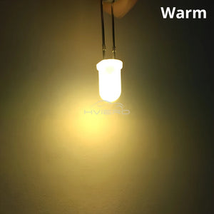 1000pcs 5mm Diffused LED Diodes, White/Red/Green/Blue/Yellow/Warm Light, 2-Pin 6000-6500K