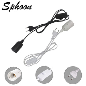 1.8m Hanging Pendant Light Fixture E26/E27 Lamp Holder Socket Cord with Switch EU/US Plug