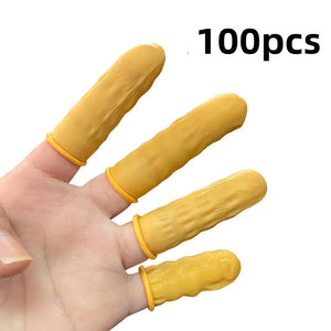 100pcs Disposable Latex Finger Cots Non-slip Anti-static Fingertip Protectors Rubber Gloves