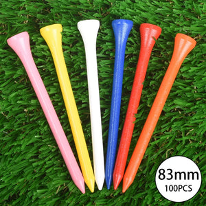 100pcs Mixed Color Wooden Golf Tees - Durable Golf Accessories