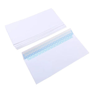 10-100pcs White Self-Seal Business Envelopes #10, Holds A4/Bills/Invoices, Secure Windowless Design
