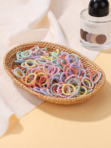 100pcs 2cm Colorful Hair-Safe Elastic Rubber Bands for Toddlers Baby Scrunchies Set