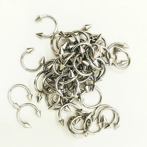 100pcs Body Jewelry Set: Straight & Curved Captive Bead Rings, Labret Barbells, Nose, Eyebrow, Lip, Ear Studs, Stainless Steel