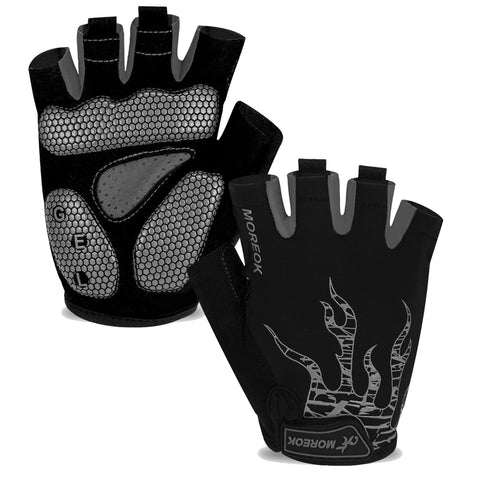 Breathable Half Finger Cycling Gloves with Gel Pads, Shock-Absorbing for Mountain & Road Biking, Men's Bicycle Gloves
