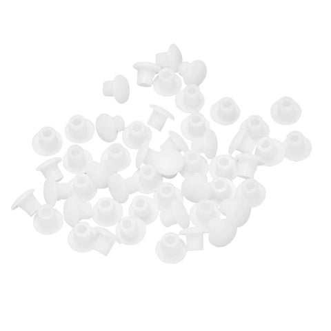 50pcs White Plastic Screw Cap Covers for 5mm Hole - Round Shaped Lids