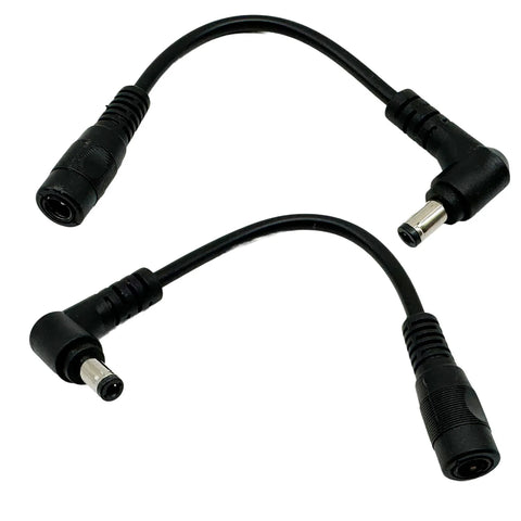2pcs CCTV DC Power Plug Adapter 5.5mm x 2.5mm Male Right Angle to 5.5mm x 2.1mm Female Extension Cable for LED Strip