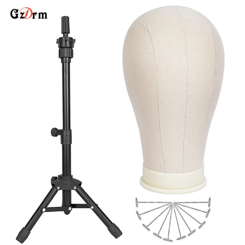 21-23in Wig Mannequin Head with Stand for Making and Display
