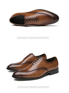 Men's 2025 Leather Dress Shoes, Breathable Classic Formal Oxfords for Office & Weddings