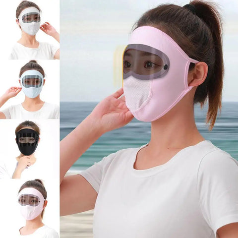 Breathable UV Protection Ice Silk Face Mask - Full Coverage Summer Shield