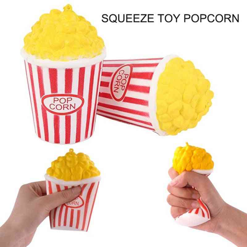 Jumbo söta squishy leksaker - popcorn, tårta, hamburgare, enhörning, mjölk, långsamt stigande - doftande stressavlastning för barn - 10x10cm