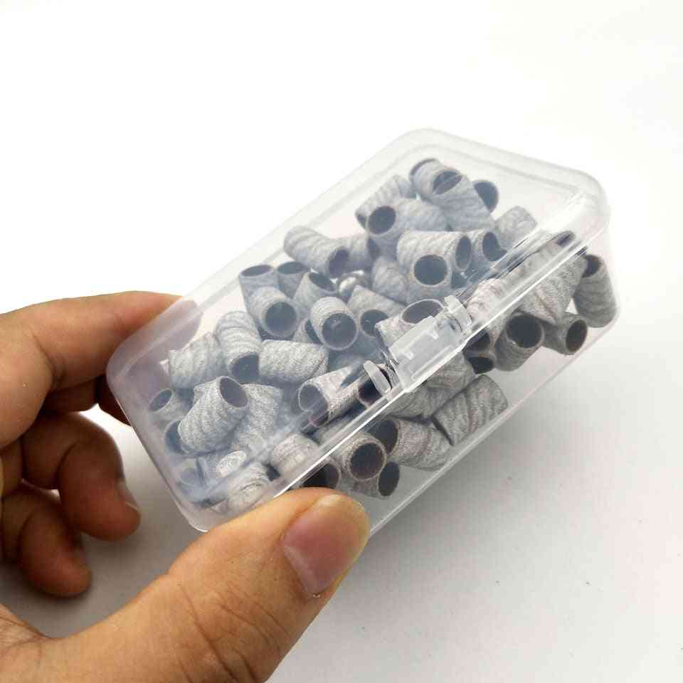 100pcs / box bandes de ponçage accessoires de perceuse à ongles électrique - soin des ongles, polissage, élimination du vernis à gel