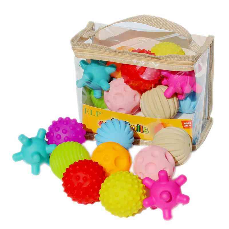 Baby Rubber Hand -textured Touch Ball For Sensory Fun, Bath Time, Type - Tj019 4pcs