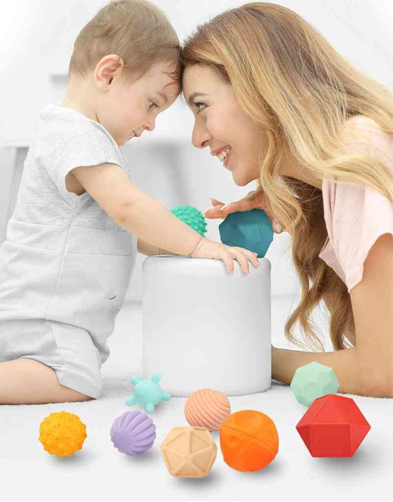 бебешки гумени ръчни играчки-текстурирана сензорна топка за сетивно забавление, време за къпане, тип - tj019 4бр
