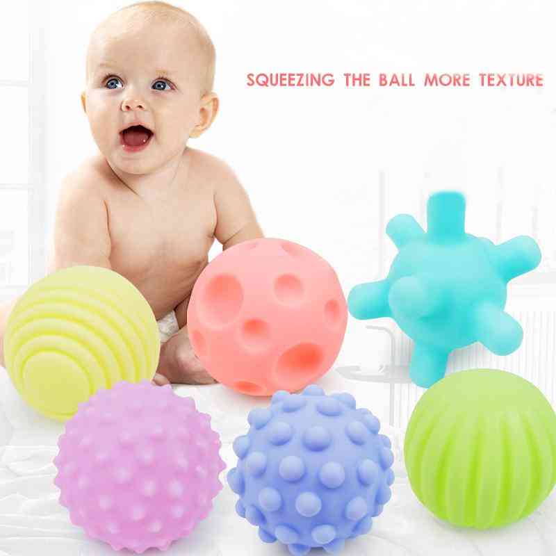 Baby Rubber Hand -textured Touch Ball For Sensory Fun, Bath Time, Type - Tj019 4pcs