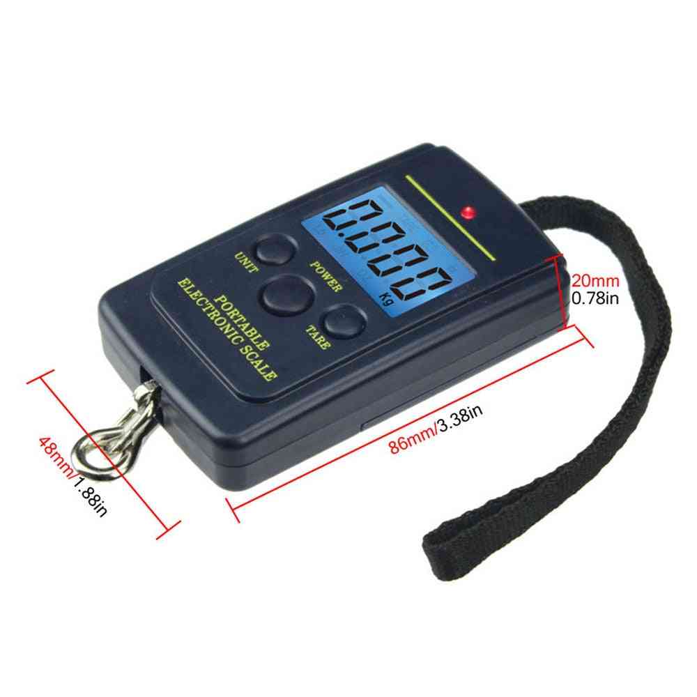Báscula digital de 88 lb / 40 kg - Báscula electrónica para colgar de pesca - Báscula de equipaje fácil con cinta métrica