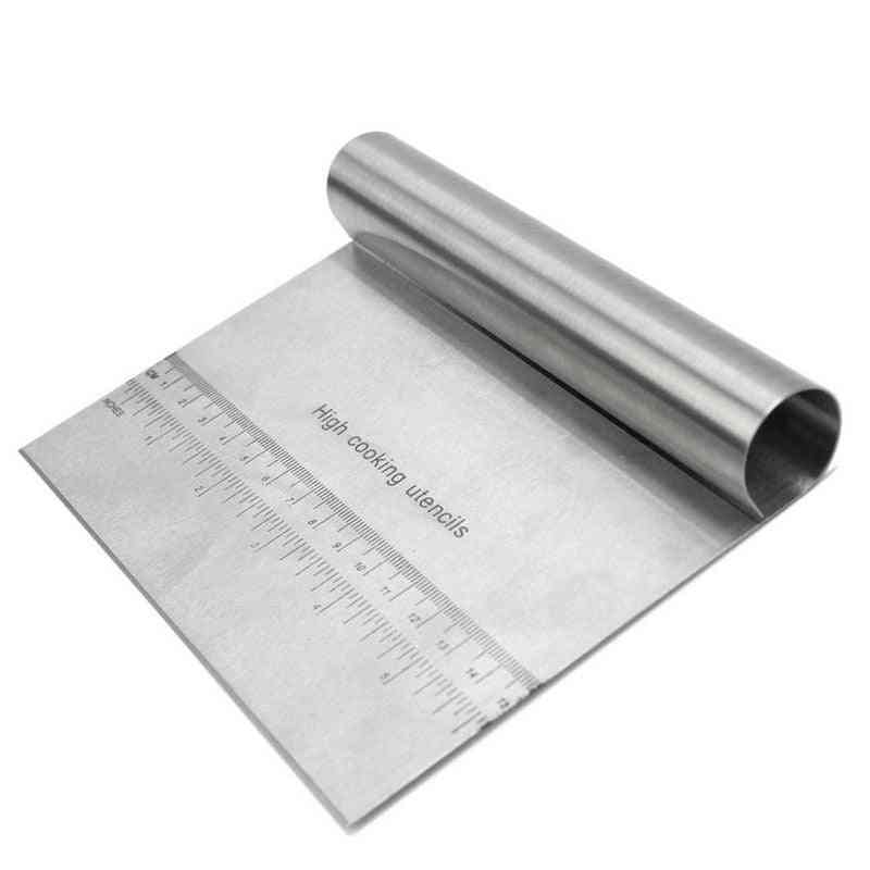 1pcs Stainless Steel Metal Griddle Scraper Chopper Great As Dough Cutter For Bread And Pizza Dough