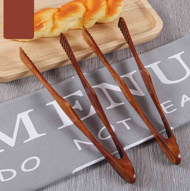 1 Pc Bamboo Cooking Wooden Kitchen Tongs - Food Bbq, Salad Bacon Steak