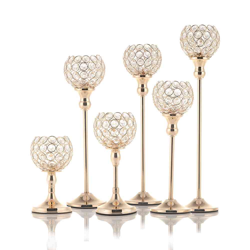 Crystal Tealight Candle Holders - Candlesticks For Wedding Table Centerpieces