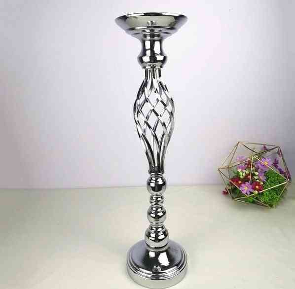 Creative Hollow Metal Candle Holder- Wedding Table Centerpiece Flower Vase Rack - Home Hotel Road Lead Decor