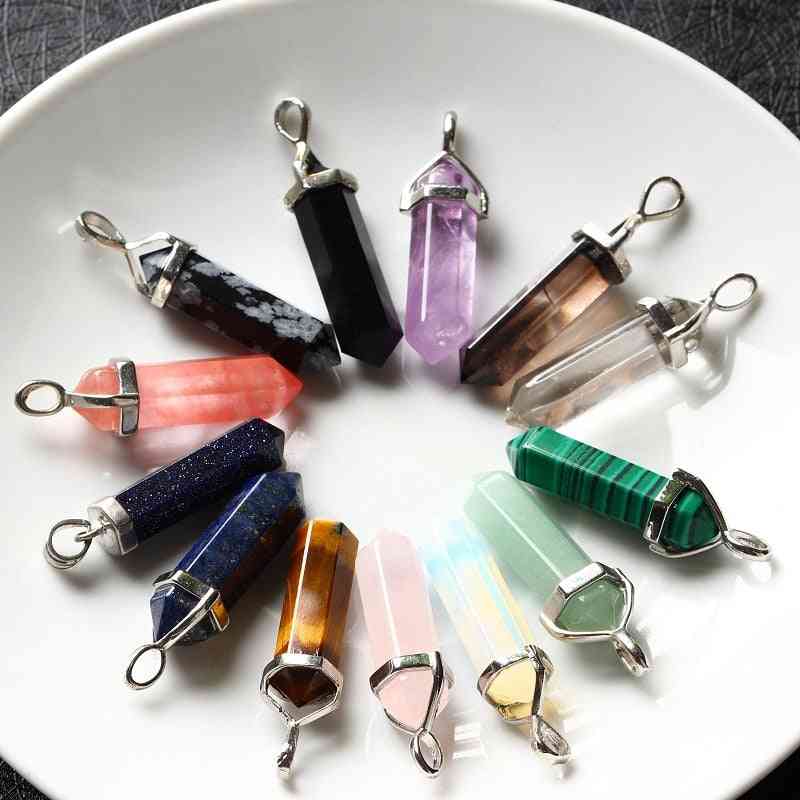 1pc Natural Crystal Quartz Pendant - Mineral Jewellery For Couple