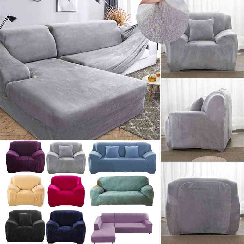 Thick Plush Sofa Covers For Living Room - Sofa Towel Slip Resistant Keep Warm - Strech Sofa Slipcover