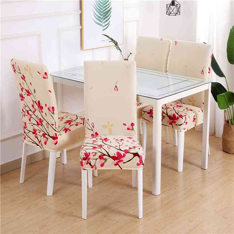 1/2/4/6pc Dining Chair Cover - Spandex Elastic Pastoral Print Modern Slipcovers