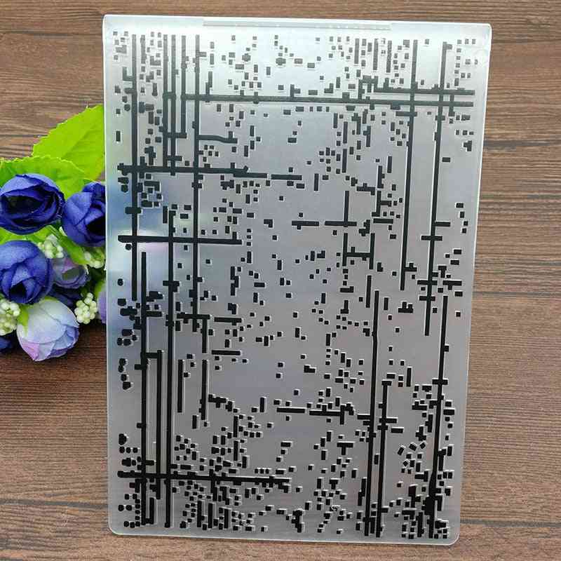 Plastic Embossing Folder Dots Line Rain Abstract Code - Scrapbook Album Card Cutting Dies Paper Craft