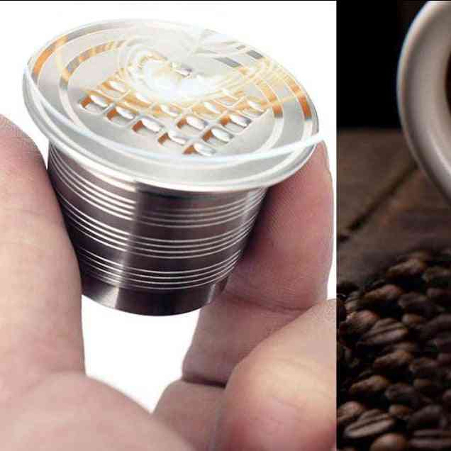 Refillable / Reusable Coffee Filter Dripper Steel Capsule And Coffee Tamper For Nespresso Coffee Machine