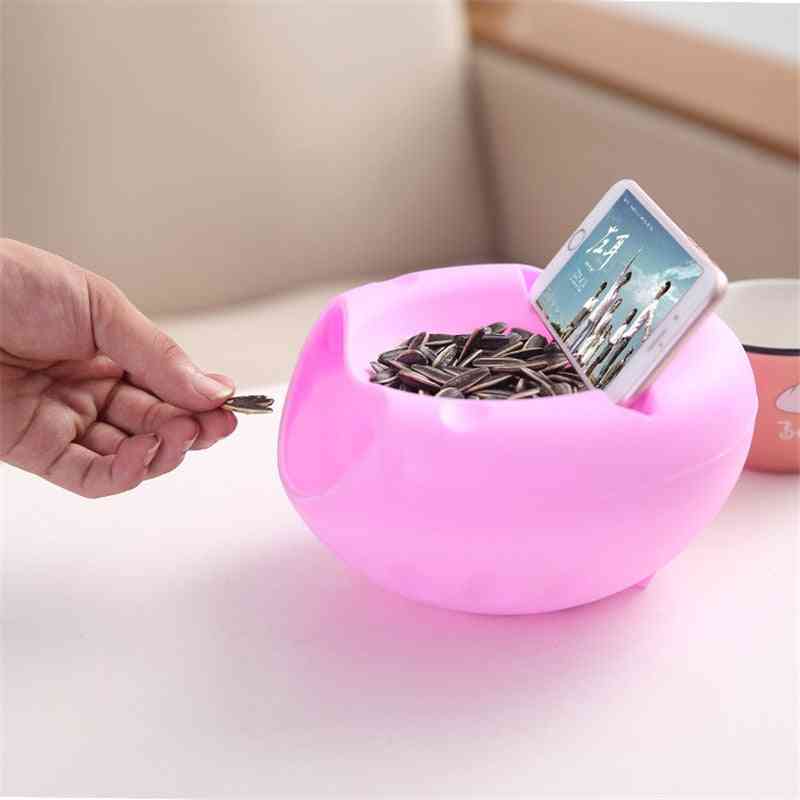 Modern Living Room Creative Shape Lazy Snack Bowl Plastic With Double Layers Storage Bowl