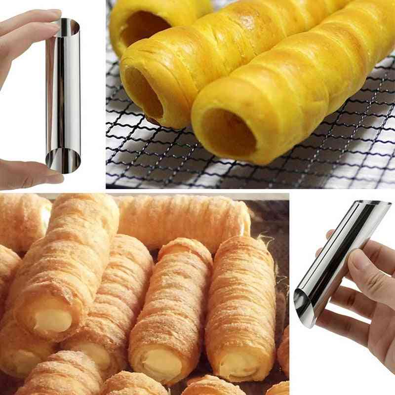 Spiral Croissants Conical Tube Molds Tool Used For Pastry Cream Horn Moulds