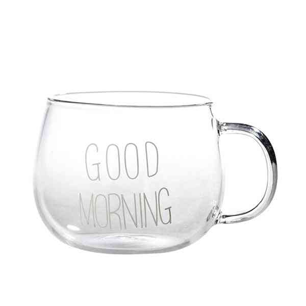 Crystal Transparent Or Glass Mug - Letter Used For Milk Tea, Coffee Cup, Cocktail Glass