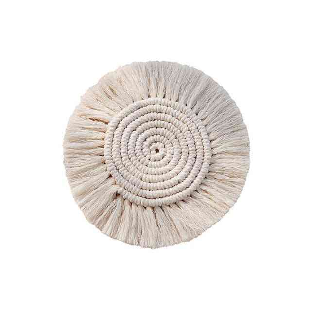 Tiszta, kézzel készített pamutcsésze párna terítő - csúszásgátló szigetelő szőnyegek az asztalhoz