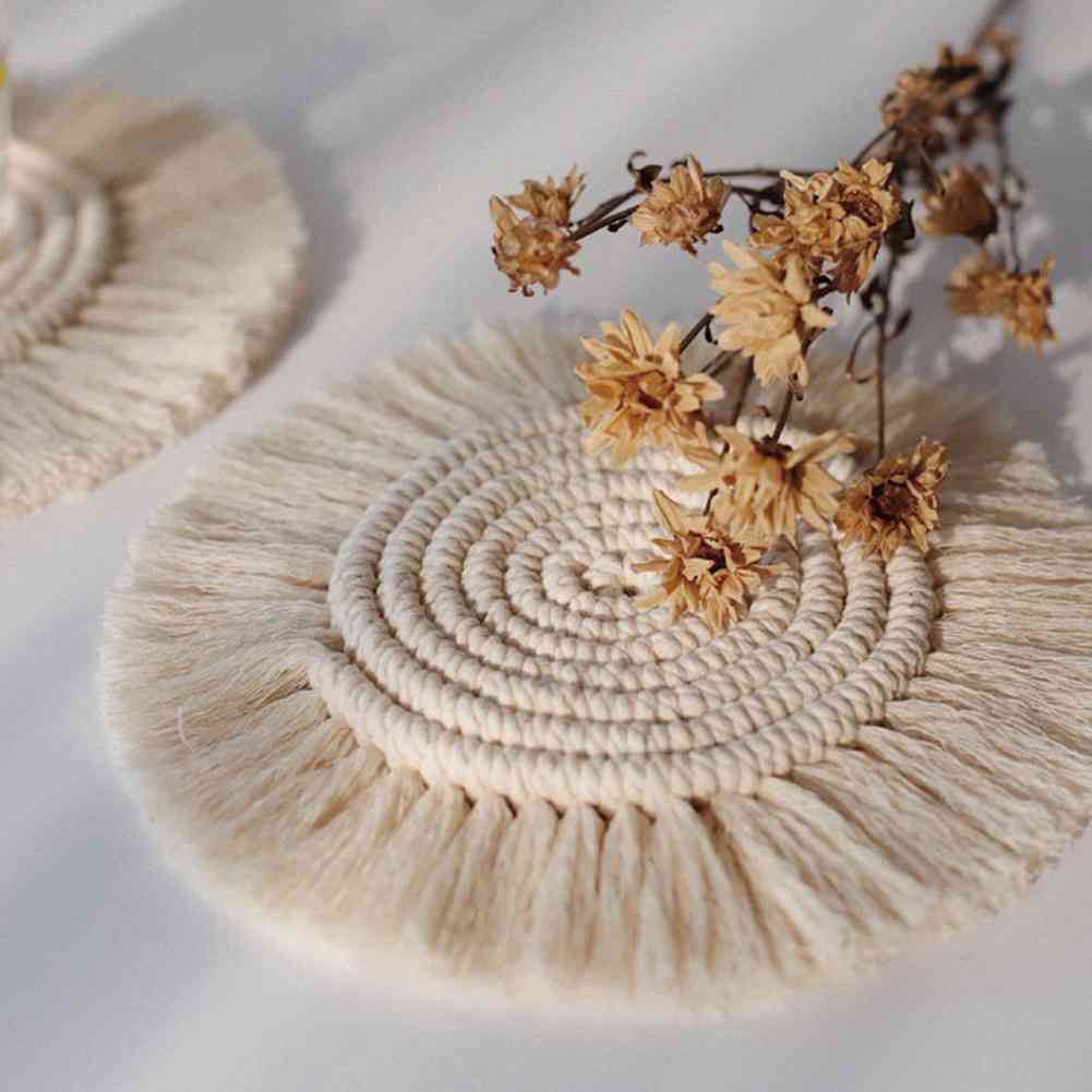 Tovaglia in puro cotone fatto a mano con imbottitura per tazza - tappetini isolanti antiscivolo per tavolo