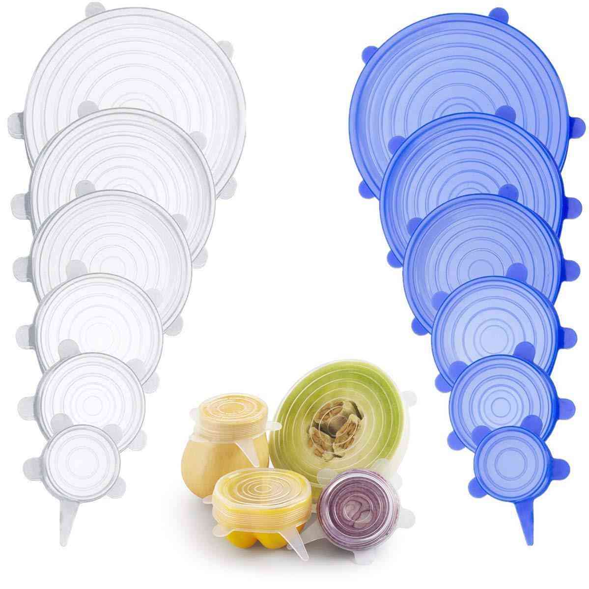 Silicone Stretch Lids Universal Silicone Food Wrap Bowl Pot Lid Silicone Cover Pan Cooking