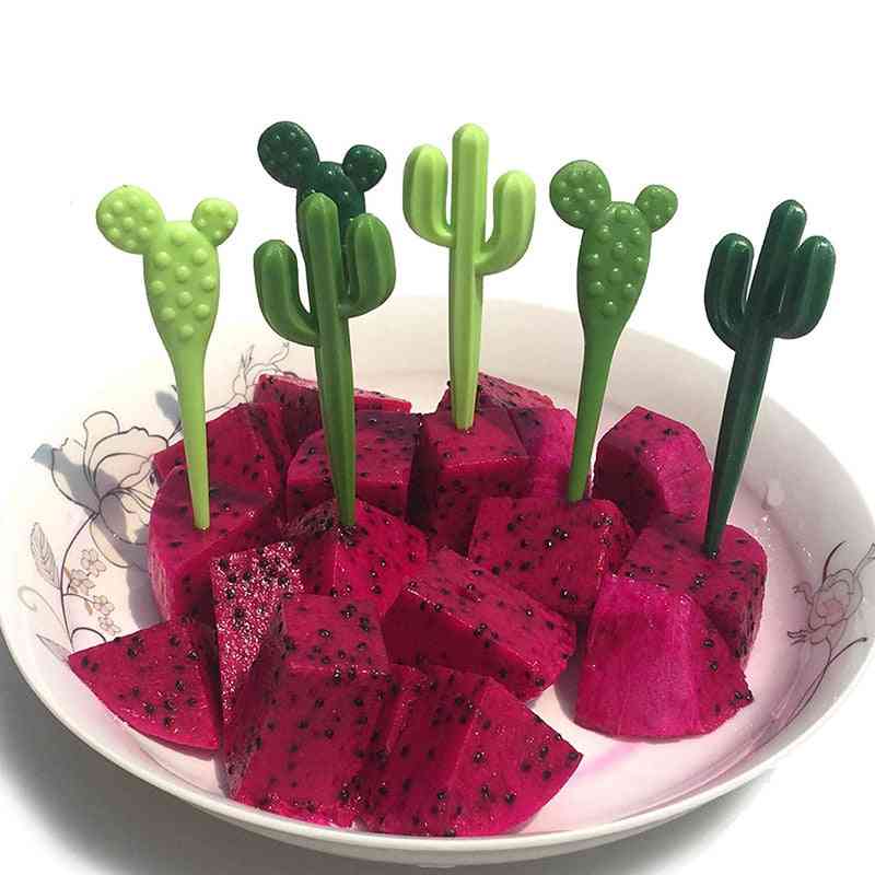 Dyr design frugt mini tegneserieforffel brugt til børn snack, kage, dessert, mad frugtpluk tandstikker