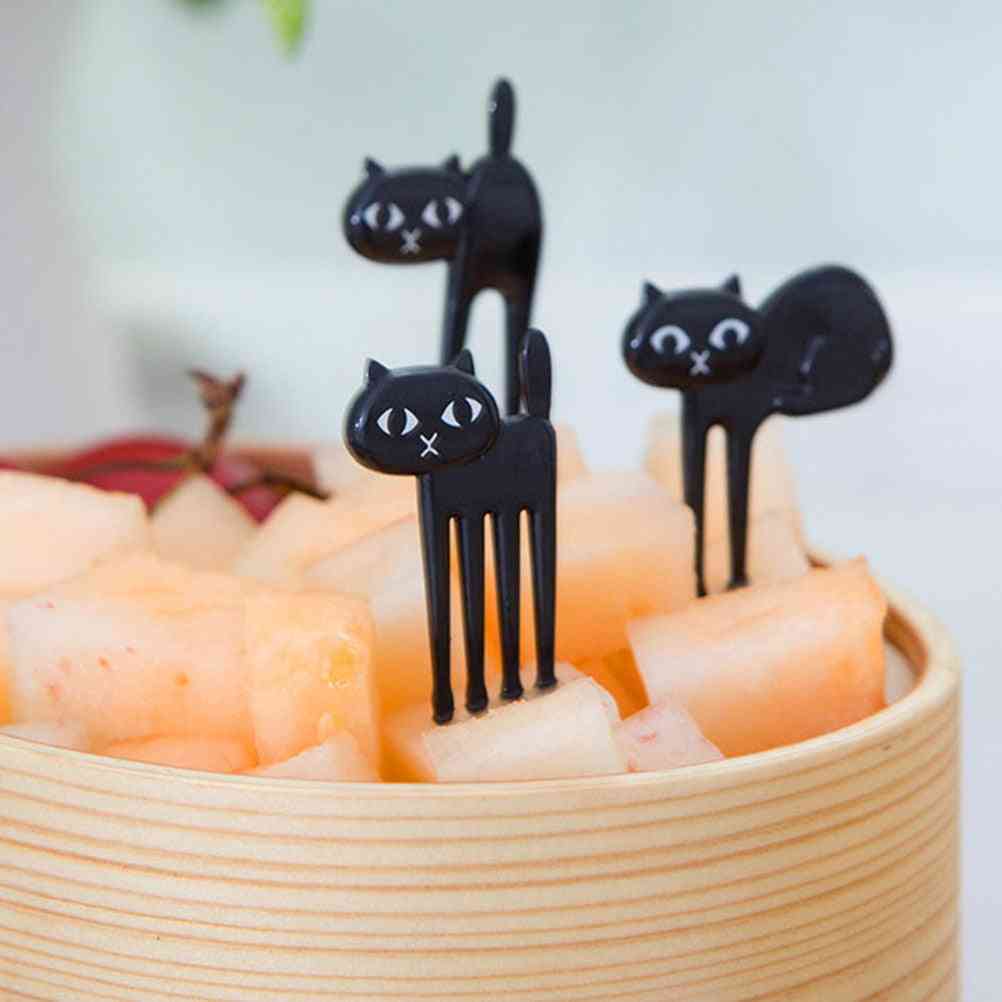 Djur design frukt mini tecknad gaffel som används för barn mellanmål, tårta, efterrätt, mat frukt picknick tandpetare