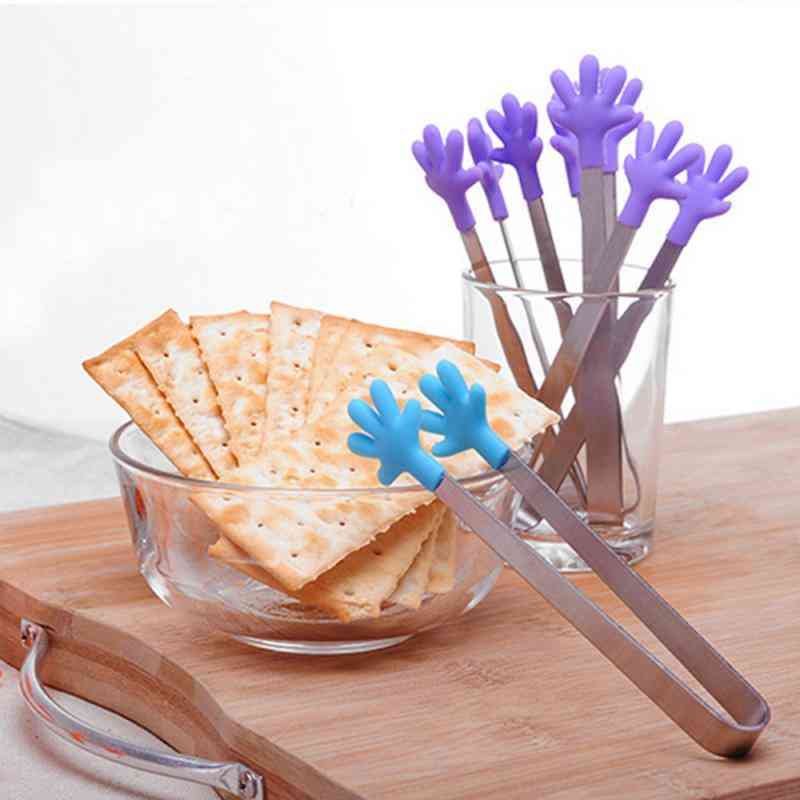 Stainless Steel Silicone Hand Food Clip - Hand Clip Cooking Kitchen Tableware