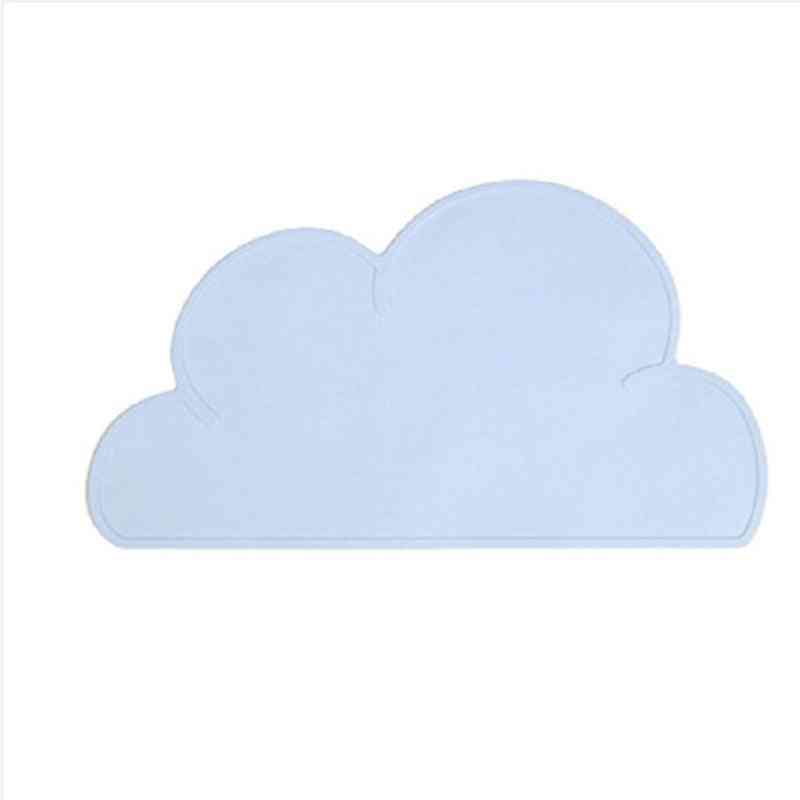 1 sztuk w kształcie chmury podkładka pod talerz dla dzieci mata na talerz spożywczy podkładka silikonowa wodoodporna izolacja cieplna - jasnoniebieska