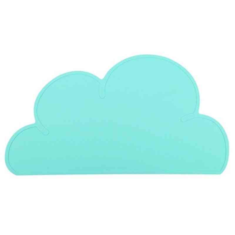 1 sztuk w kształcie chmury podkładka pod talerz dla dzieci mata na talerz spożywczy podkładka silikonowa wodoodporna izolacja cieplna - jasnoniebieska
