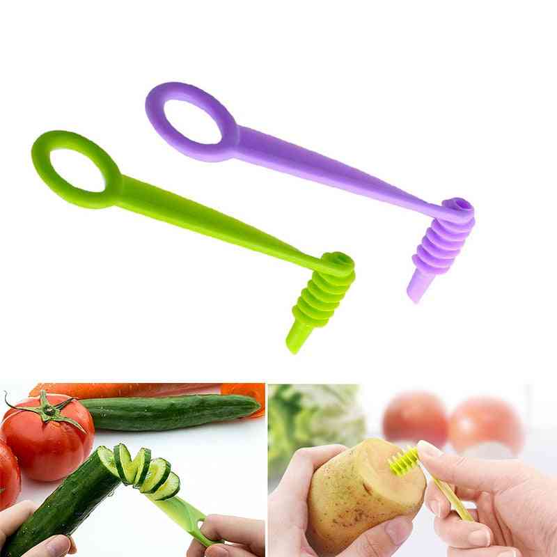 Manual Vegetables Spiral Knife , Screw Slicer Blade - Hand Slicer Cutter Kitchen Accessories Tools