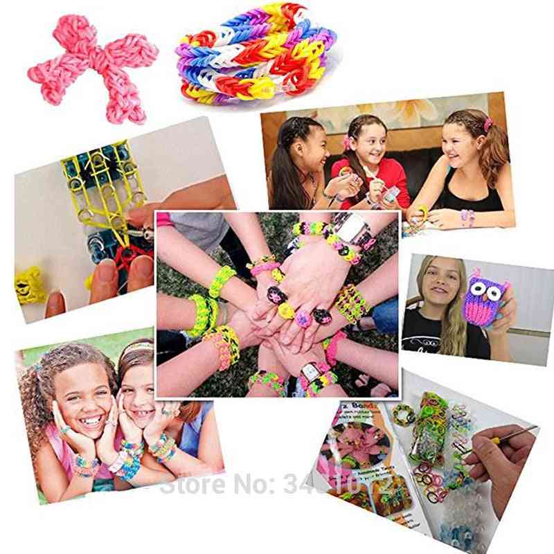 Rubber Loom Bands Weaving Braided Bracelet Tool Diy Kit - Boxed Kids Plaiting Creativity