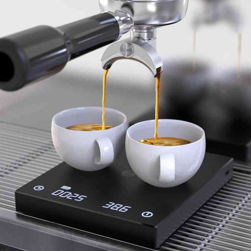 Svart digital skala - basisk kaffeskala, hell kaffe elektronisk drypp kaffeskala med timer2kg, svart, 2 kg