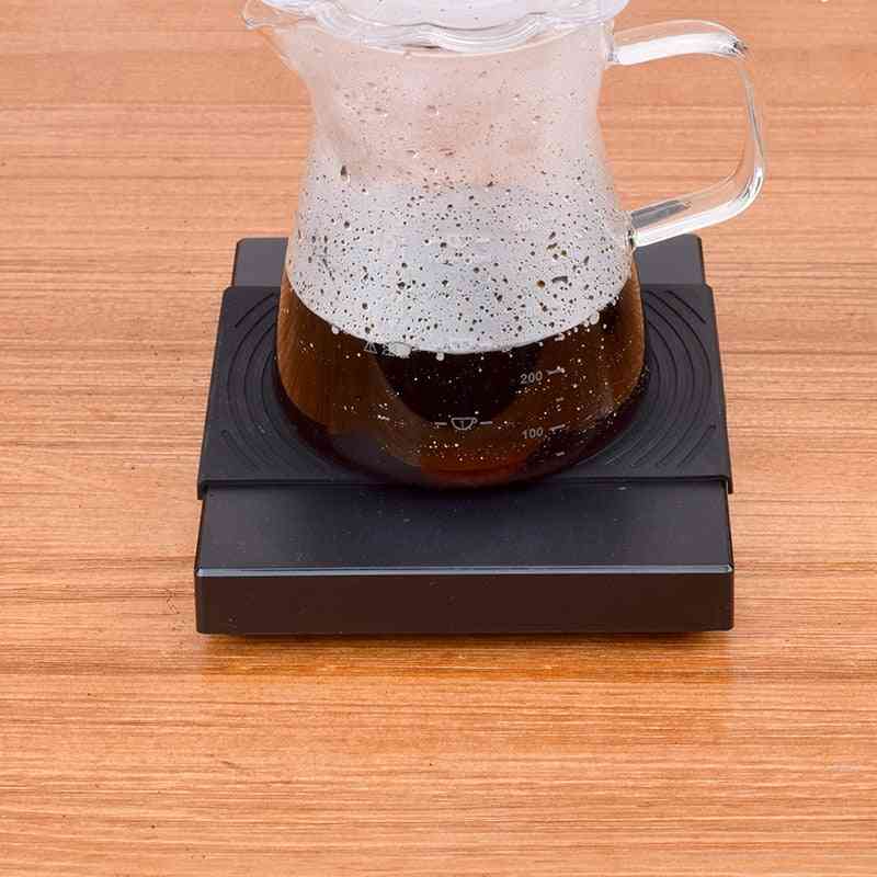 Svart digital skala - basisk kaffeskala, hell kaffe elektronisk drypp kaffeskala med timer2kg, svart, 2 kg
