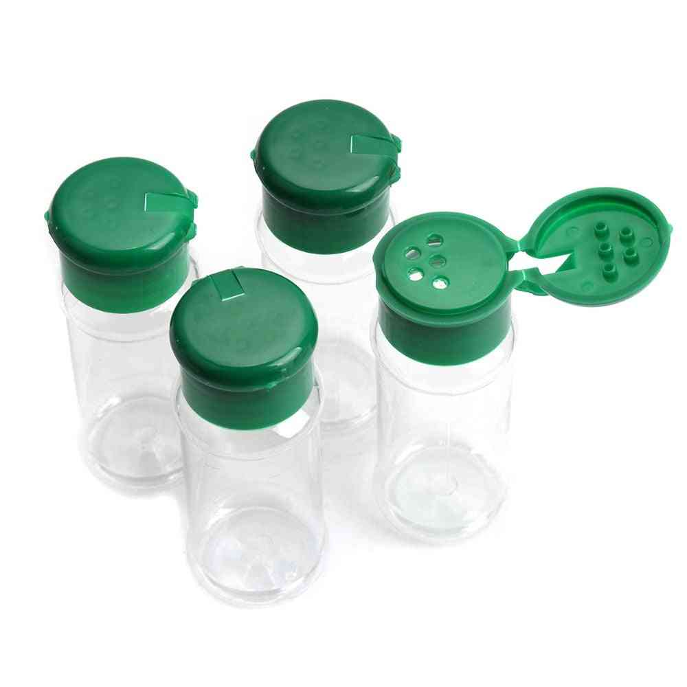 4 Pcs Plastic Jar Spice-salt, Pepper, Shakers Seasoning Bottle